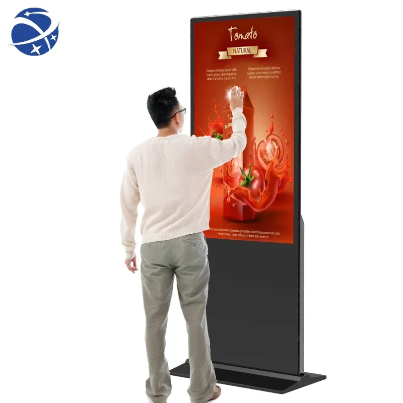 YYHC Floor Standing Kiosk 32-86 Inch Android Video LCD Advertising Player Equipment Indoor Totem Digital Touch Signage Display