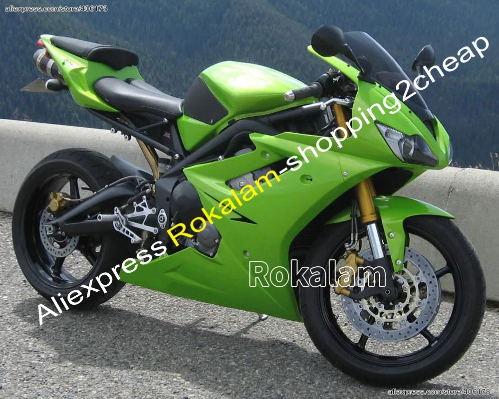 

For TRIUMPH 06-08 Daytona 675 2006 2007 2008 Daytona675 All Green Aftermarket Motorcycle Fairings (Injection Molding)