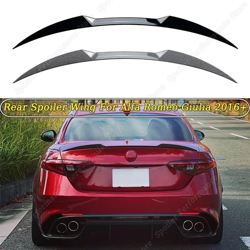 

For Alfa Romeo Giulia Spoiler 2016 - UP Car Rear Trunk Spoiler Lip Wing Body Kit Refit Decoration Fixed Wind Wing Gloss Black