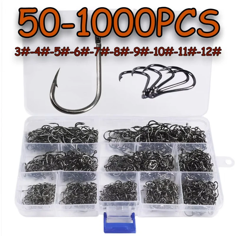 

50-1000PCS High Carbon Steel Carp Fishing Accessories All Fishing Supplies New Goods Tackle Articles Tools Hook Sports Lead