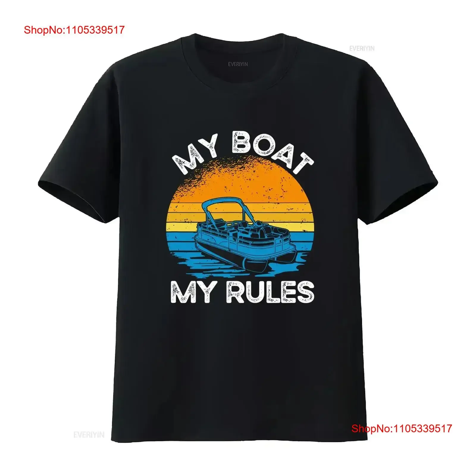 Men's Funny Boating T Shirt My Boat Rules Pontoon Captain For vintage Washed streetwear designer clothes Soft Stylish graphic
