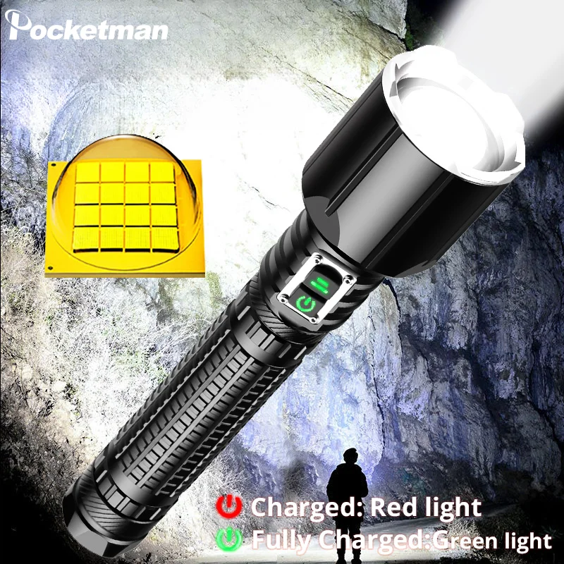 

Powerful LED Flashlight Zoomable Torch USB Rechargeable Handlamp Waterproof Torch Outdoor Tent Camping Fishing Lantern