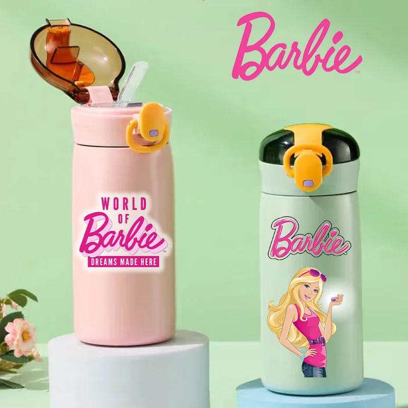 460ml Barbie Thermal Cup Bouncing Childrens Straw Cup Portable Outdoor aldults Water Cup Drinking Stainless Steel Water Bottle