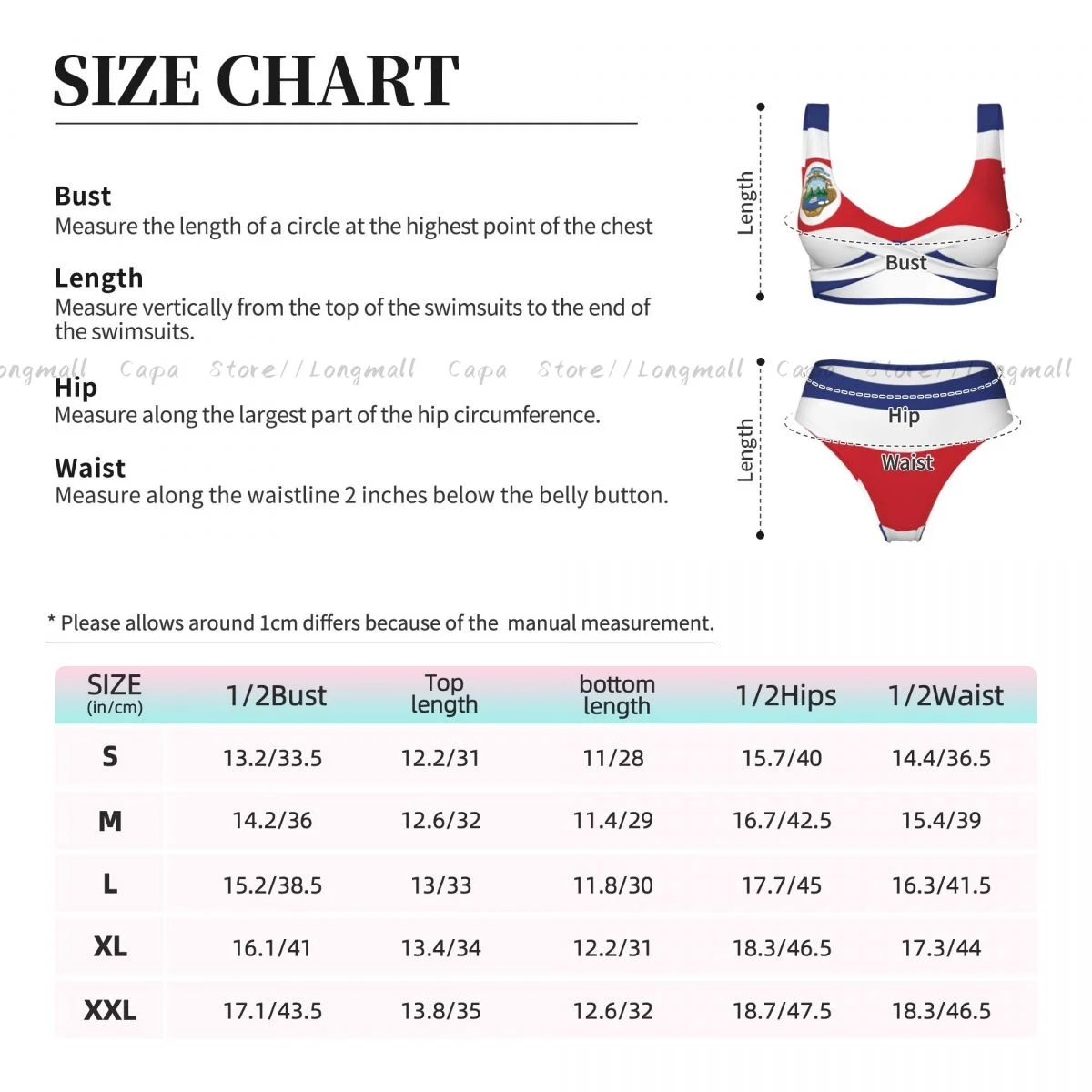 مثير مجموعة البكيني كوستا ريكان العلم المرأة 2 قطعة ملابس السباحة عبر الحدود نمط