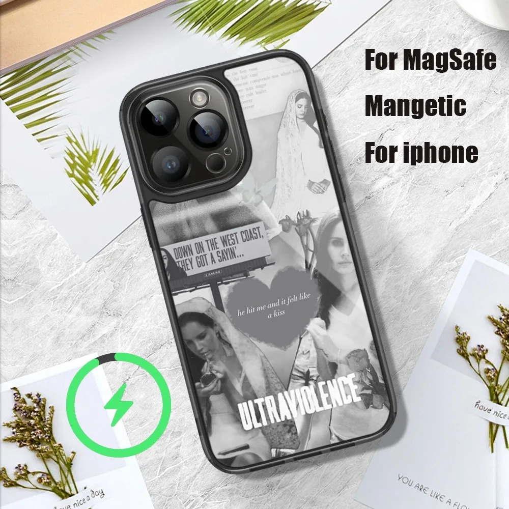 L-Lana D-Del Rey Singer Phone Case For iPhone 11 12 13 14 15 Pro Max Plus Mini Magsafe Magnetic Wireless Charging Shell