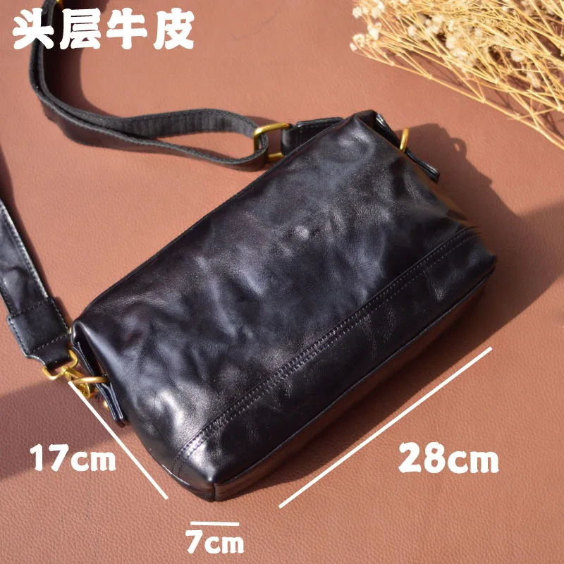2025 جديد فاخر حقائب يد رجالية أعلى جودة البقرة جلد طبيعي الذكور حقيبة كتف الجلود الطبيعية حقيبة كروسبودي حقيبة ساع