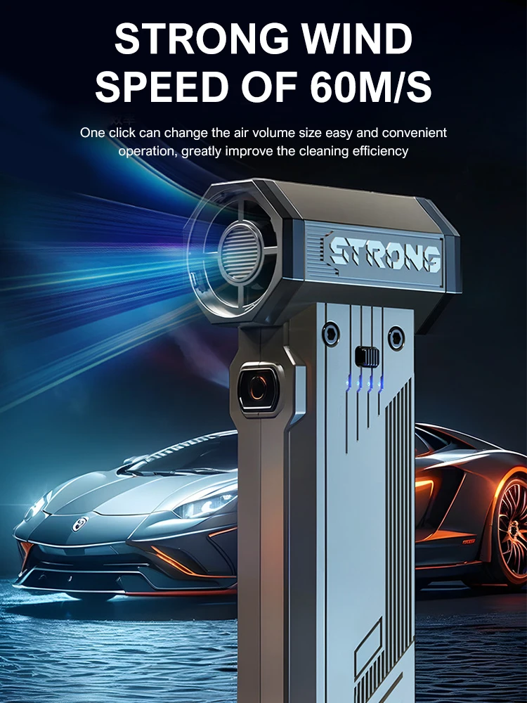 60m/s Handheld Mini Turbo Jet Fan 200000RPM High-Speed Powerful air Blower 8000mah Powerful Dust Blower 4Gear Control