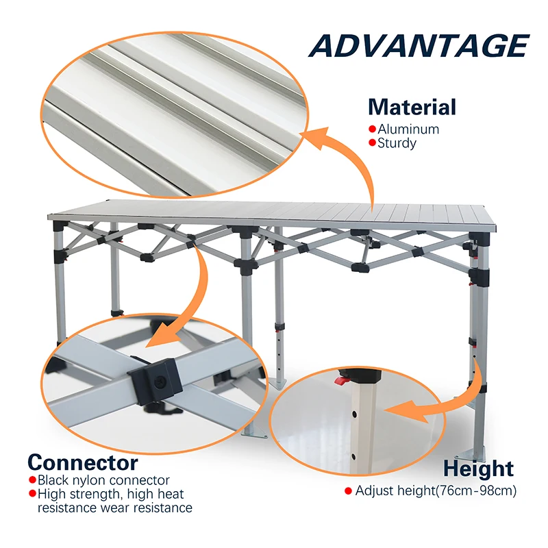 Custom Size Folding Aluminum Table Outdoor Camping Tables Portable Folding Table Customized