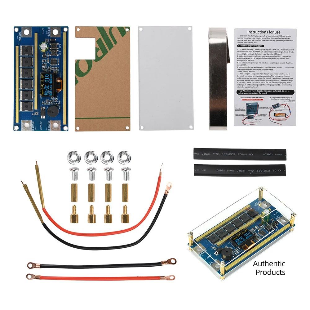 X100 12V Portable Spot Welder DIY Kit, LCD Display Lithium-Ion Battery Spot Welder, 100-Level Adjustable Power Spot Welder