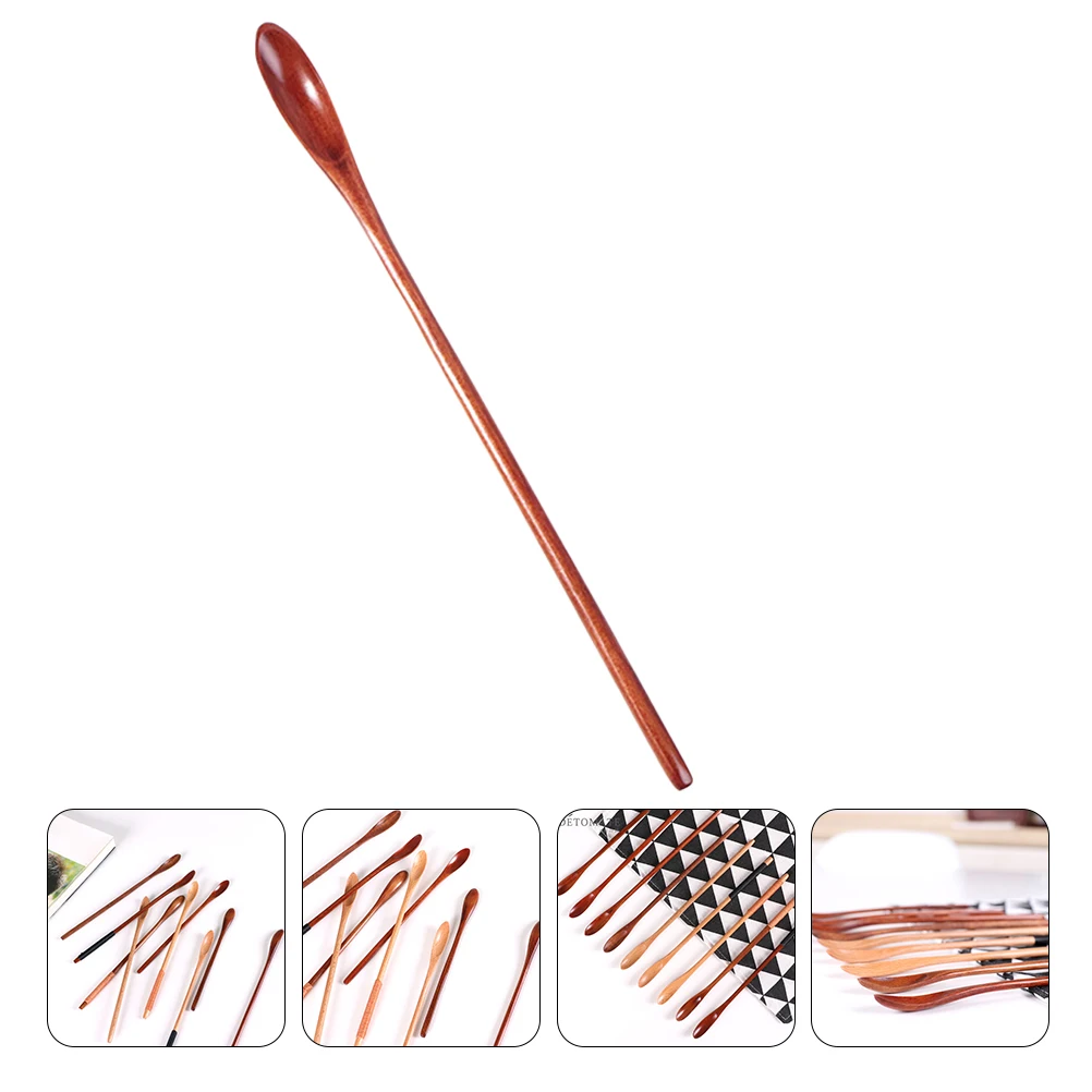 

2 Pcs Coffee Honey Spoon Long Handle Wooden Stirring Spoons Smooth Surface Syrup Stirrer Viscous Substance Kitchen Bar Tools