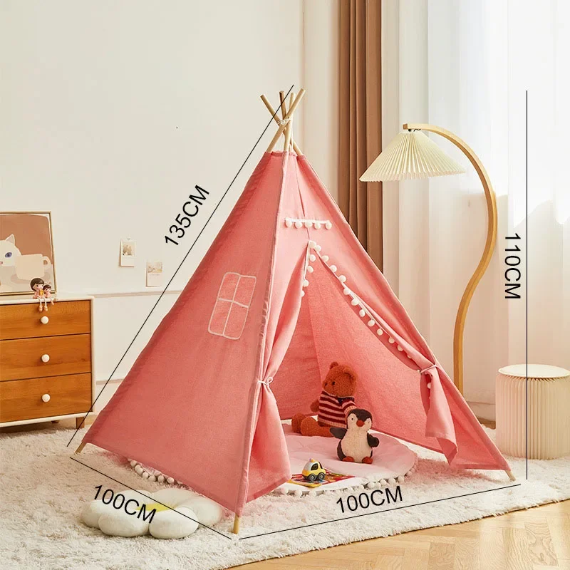 1.3M Indian Kids Tent Wigwam Tipi for Children Folding Indoor Outdoor Camping Castle Home Baby Play House Tents Photo Props Gift