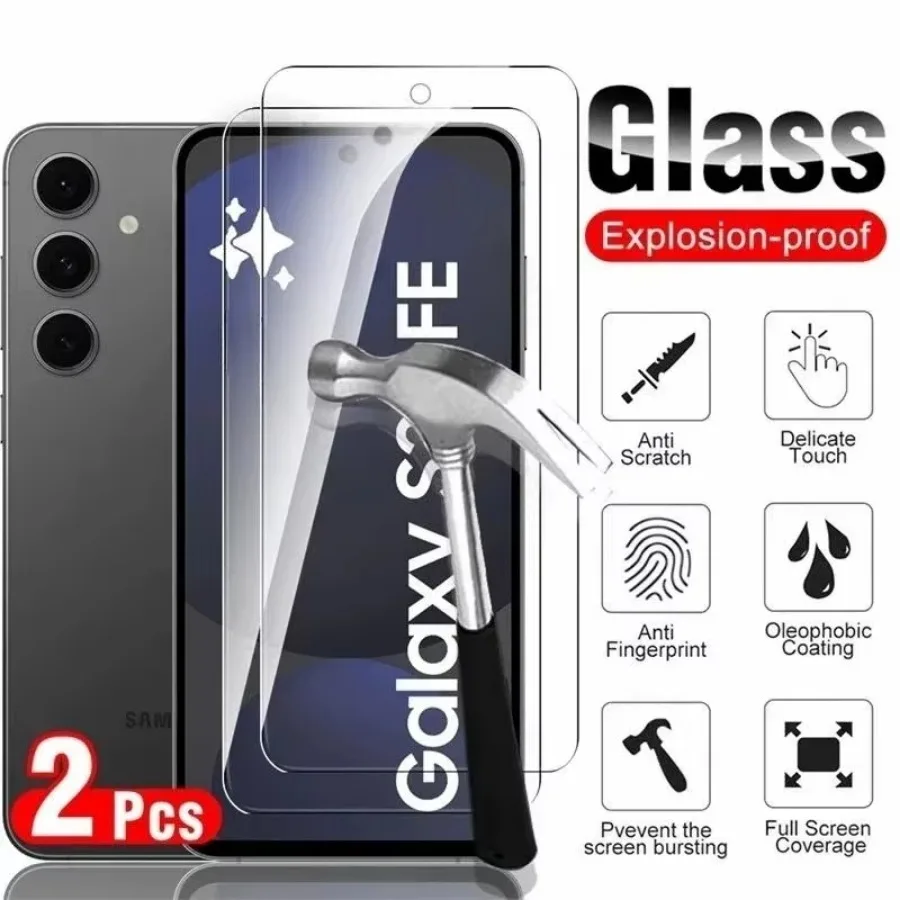 

2Pcs Tempered Glass For Samsung Galaxy S25 S24 S23 S22 S21 Plus Screen Protector For Samsung S24 S23 FE S22 S21 Film