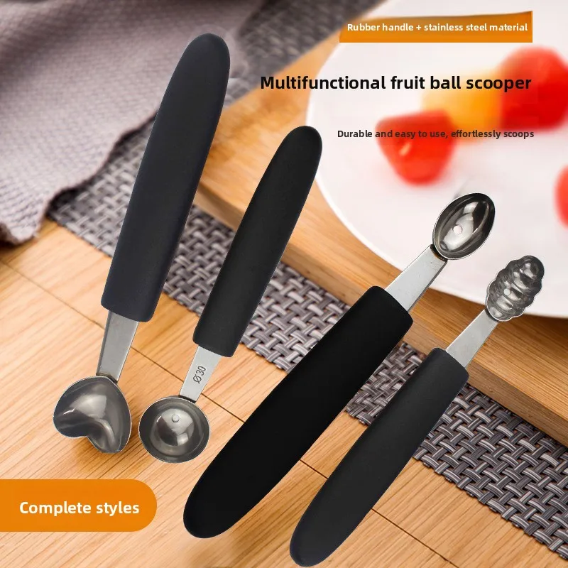 304 Stainless Steel Fruit Melon Baller, Household Kitchen Tool, Modern Minimalist Style   Pack of 5
