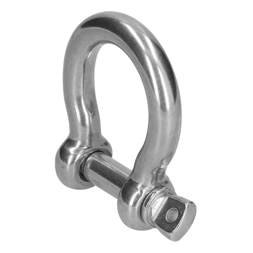 6pcs Sturdy Bow Shape Design Screw Pin Shackle Durable Heavy Duty Clevis Connector Lifting Tool Wire Rope Fixing