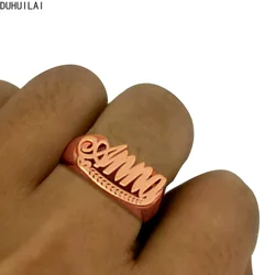 Personalized Men And Women Universal Stainless Steel Name Thick Wide Wedding Ring Luxury High Quality Jewelry