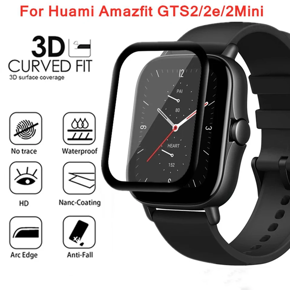 

3D 2PCS PMMA Film For Xiaomi Huami Amazfit GTS 2 MINI Screen Protector Film For GTS 2mini SmartWatch Protective Film (Not Glass)