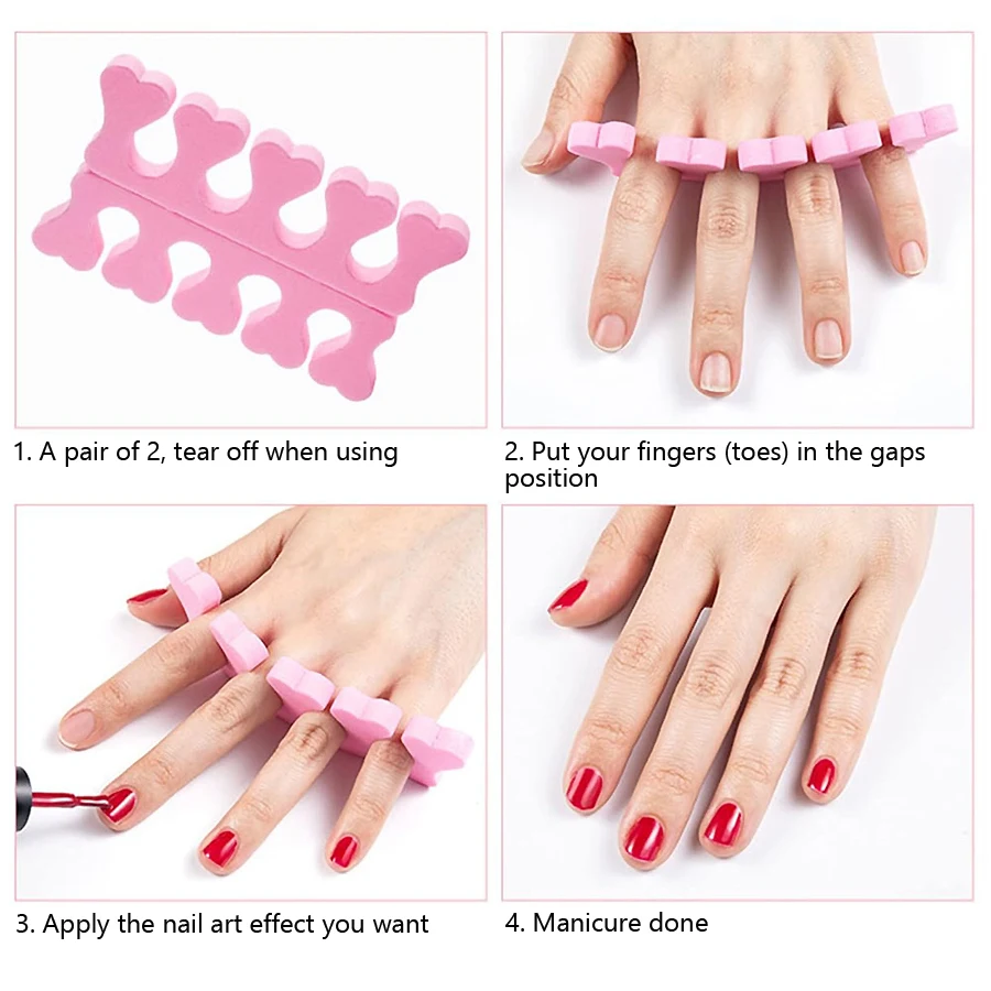 10/20 Stück Schaumstoff-Zehen- und Fingerspender für saubere Nagellackanwendung, unverzichtbare Werkzeuge für Maniküre und Pediküre – Detail 5