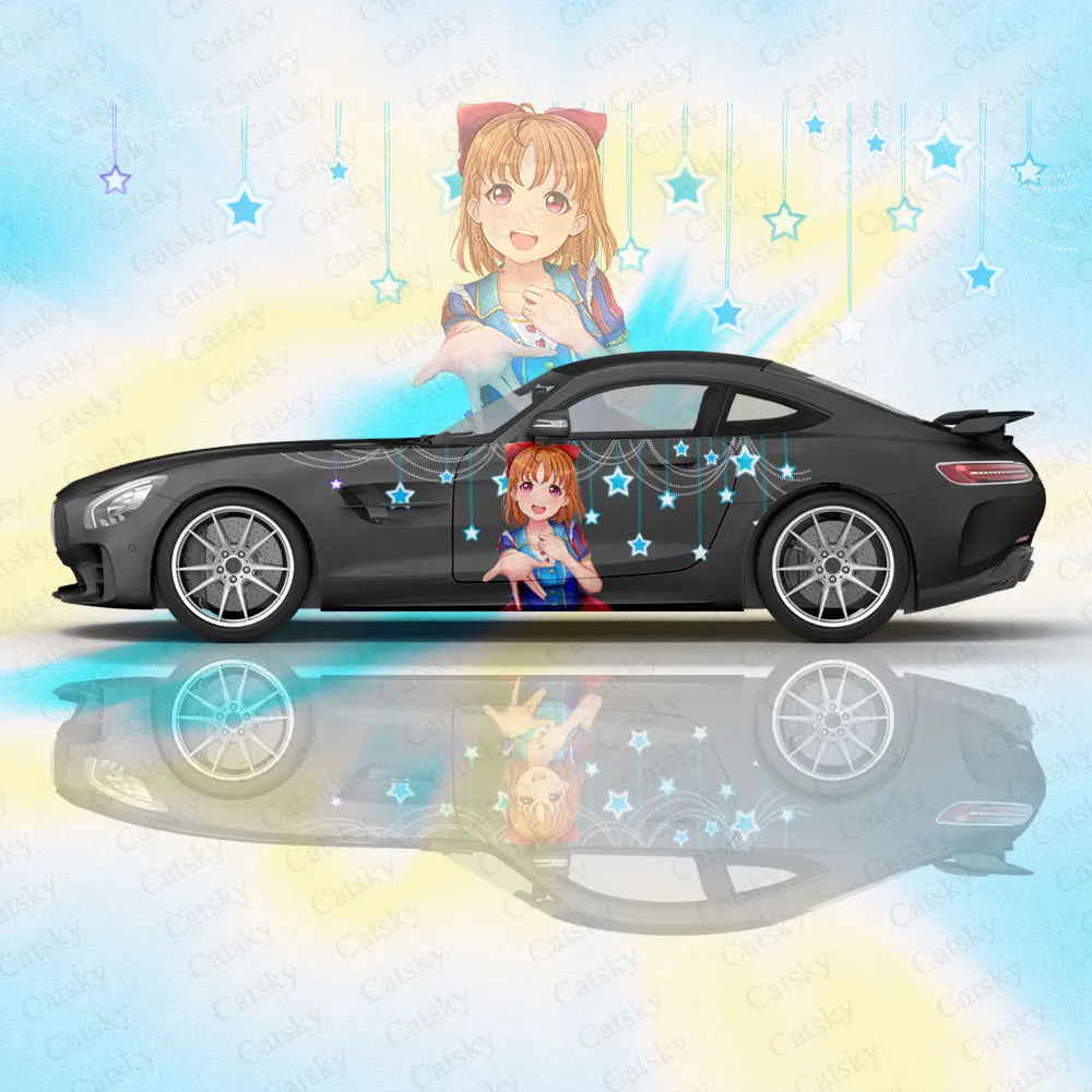 Chika Takami | Love Live! Cute Girl Car Body Sticker Anime Itasha Vinyl Car Side Decal Sticker Car Sticker Automotive Decor Film image 2