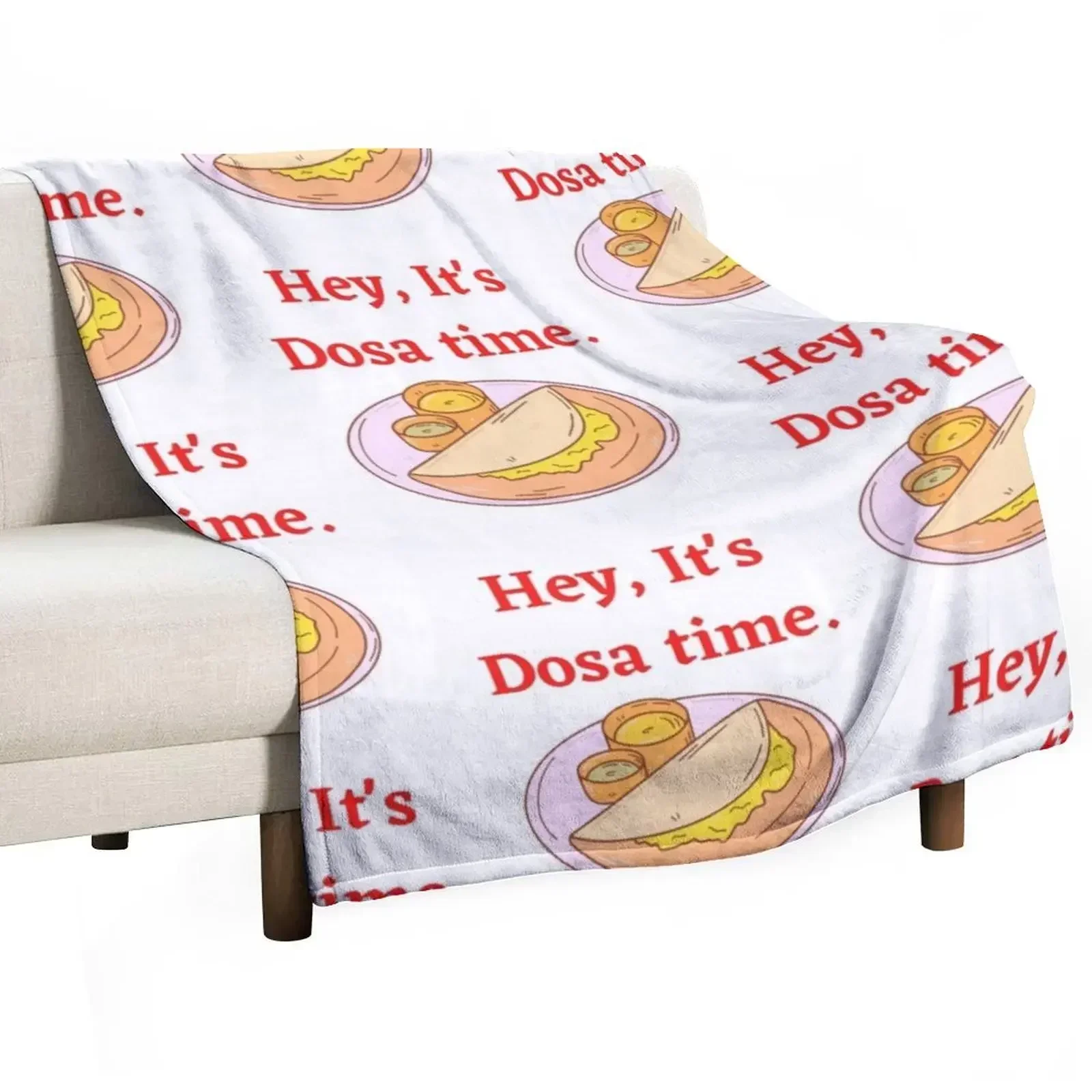 Dosa Time Tee Throw Blanket Reusable Durable Soft Blanket for All Seasons