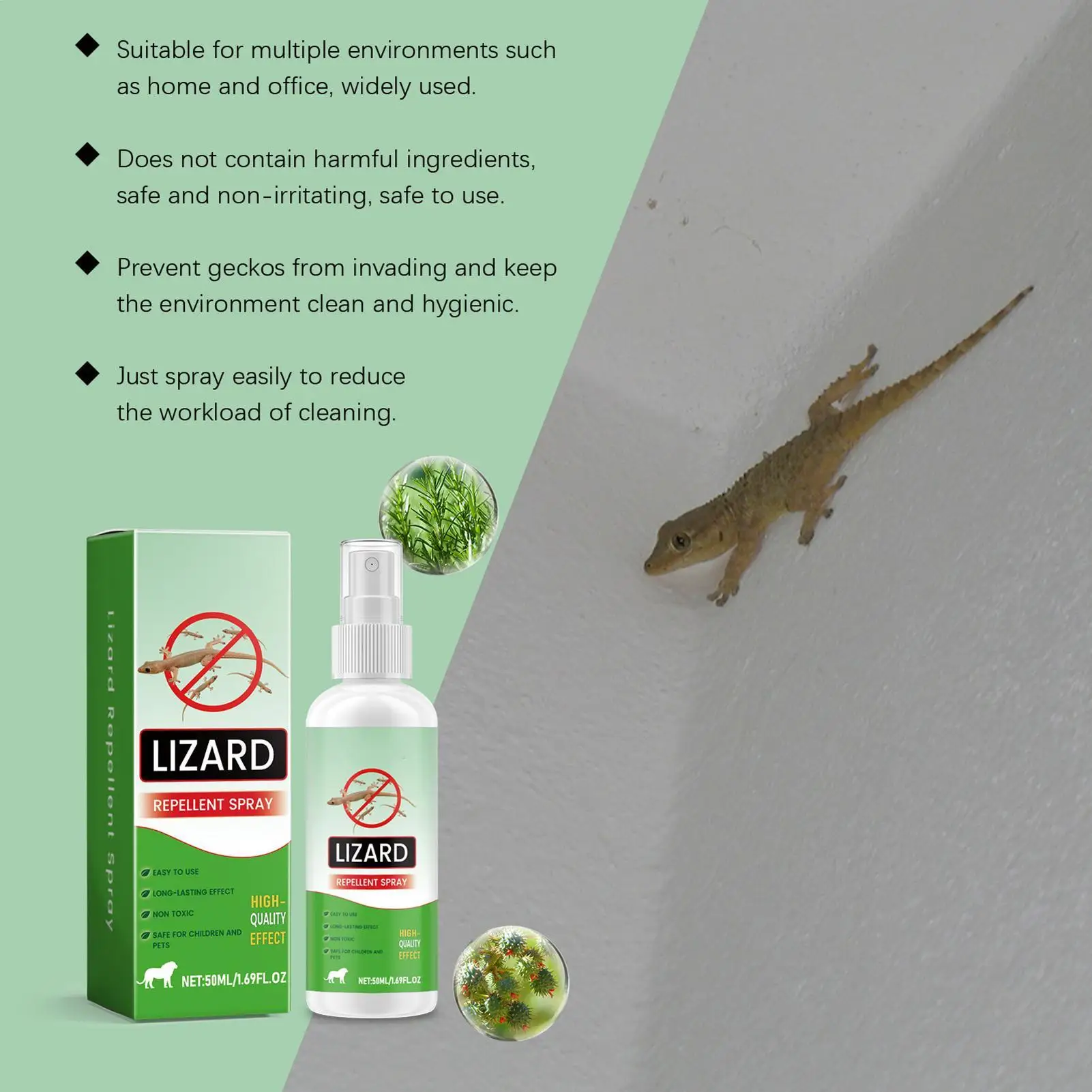 Natural Lizard Repellents 50ml Lavender Oil Gecko Spray Powerful Pet Safe Reptile Deterrents Control Repel Repeller for Home