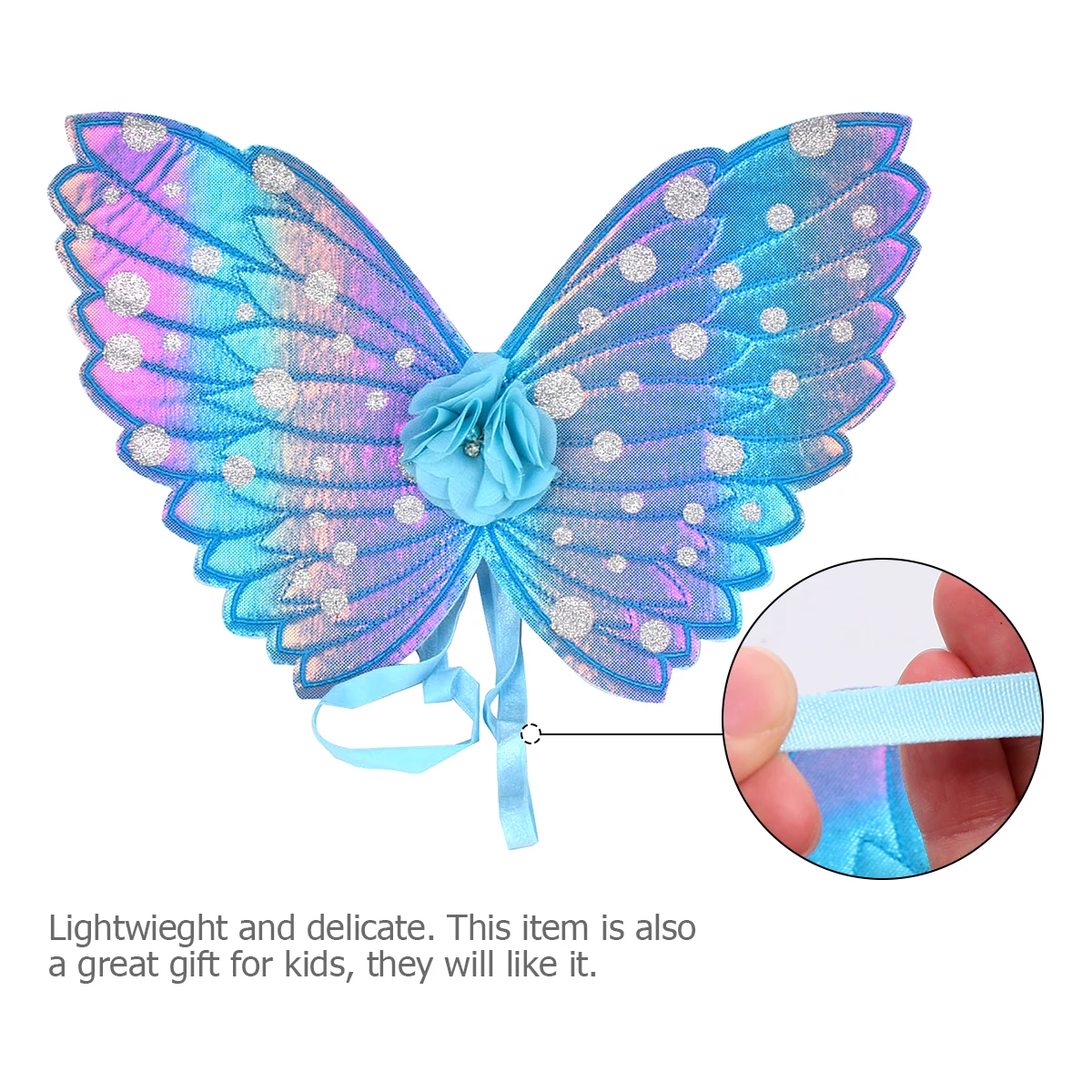 

Colorful Butterfly Wings Kids Dress Up Angel Performance Props Lightweight Blue Cosplay Party Costume Accessories Stage