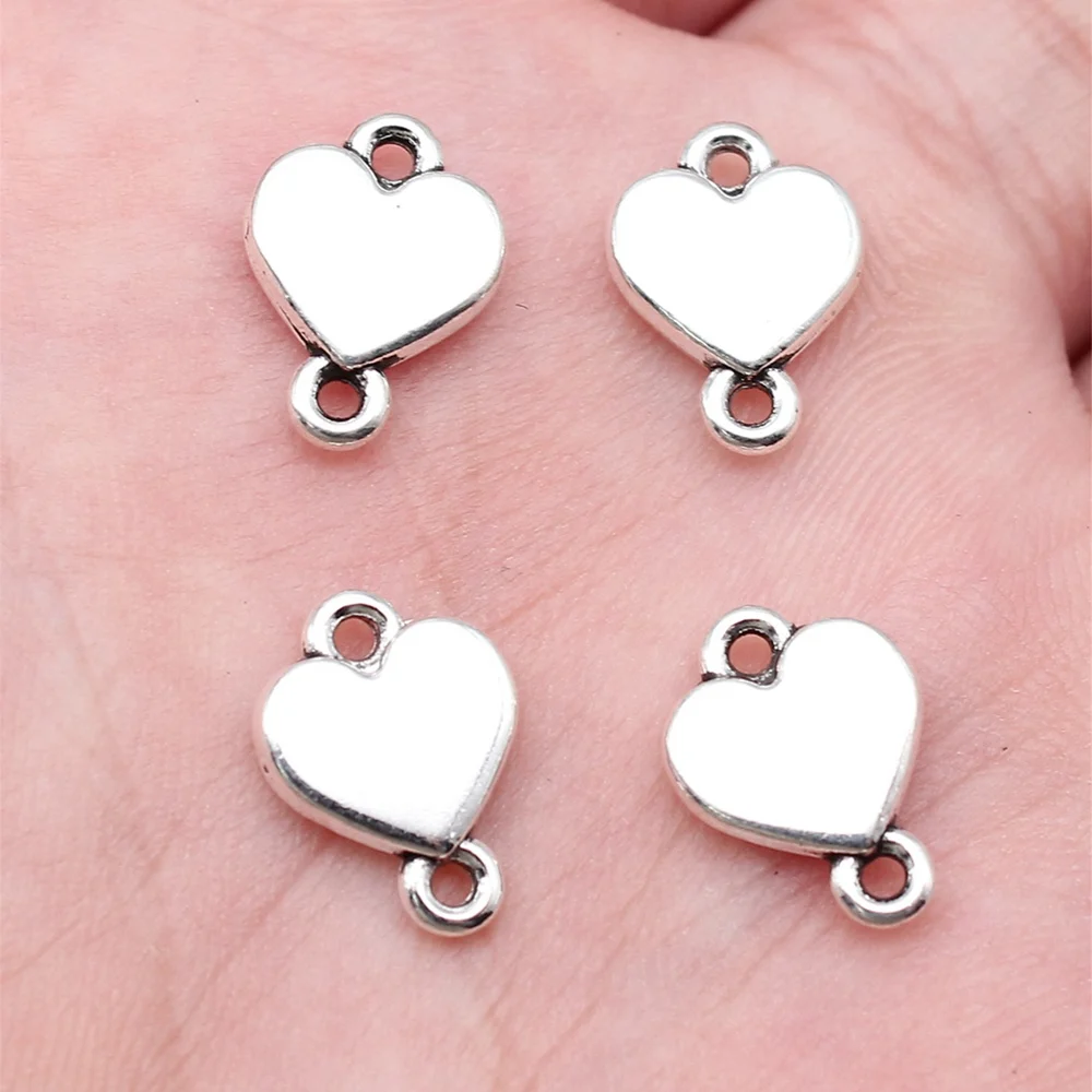 Männer Zubehör Herz Stecker Charms für Schmuck machen 9x12mm 20 stücke