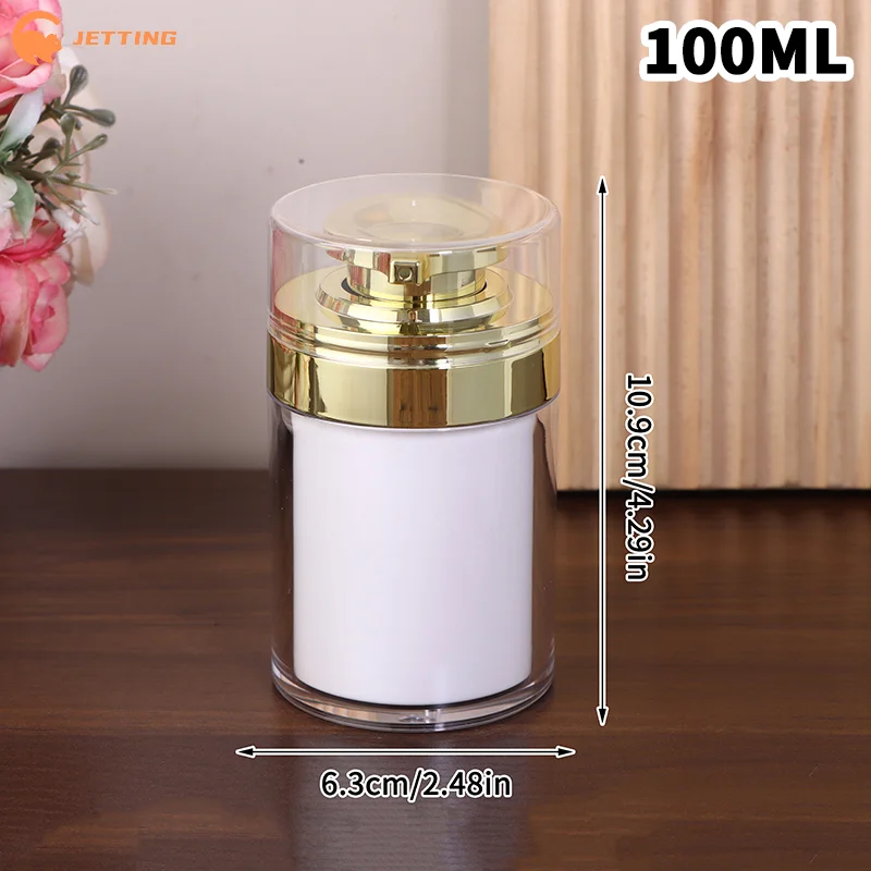 Refillable Vacuum Bottle 15/30/50/100ML Travel Cream Lotion Cosmetic Container with Pump Moisturizer Empty Jar for Personal Care