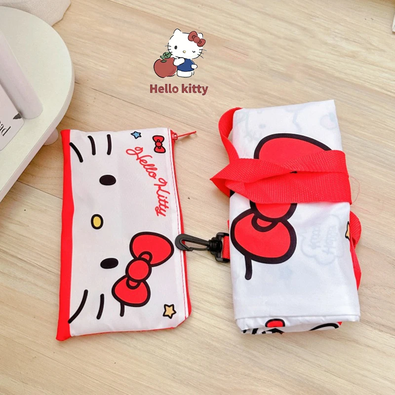 New Sanrio Kuromi Luggage Bag Hello Kitty My Melody Cinnamoroll Ultra Light Large Capacity Portable Folding Travel Luggage Bag