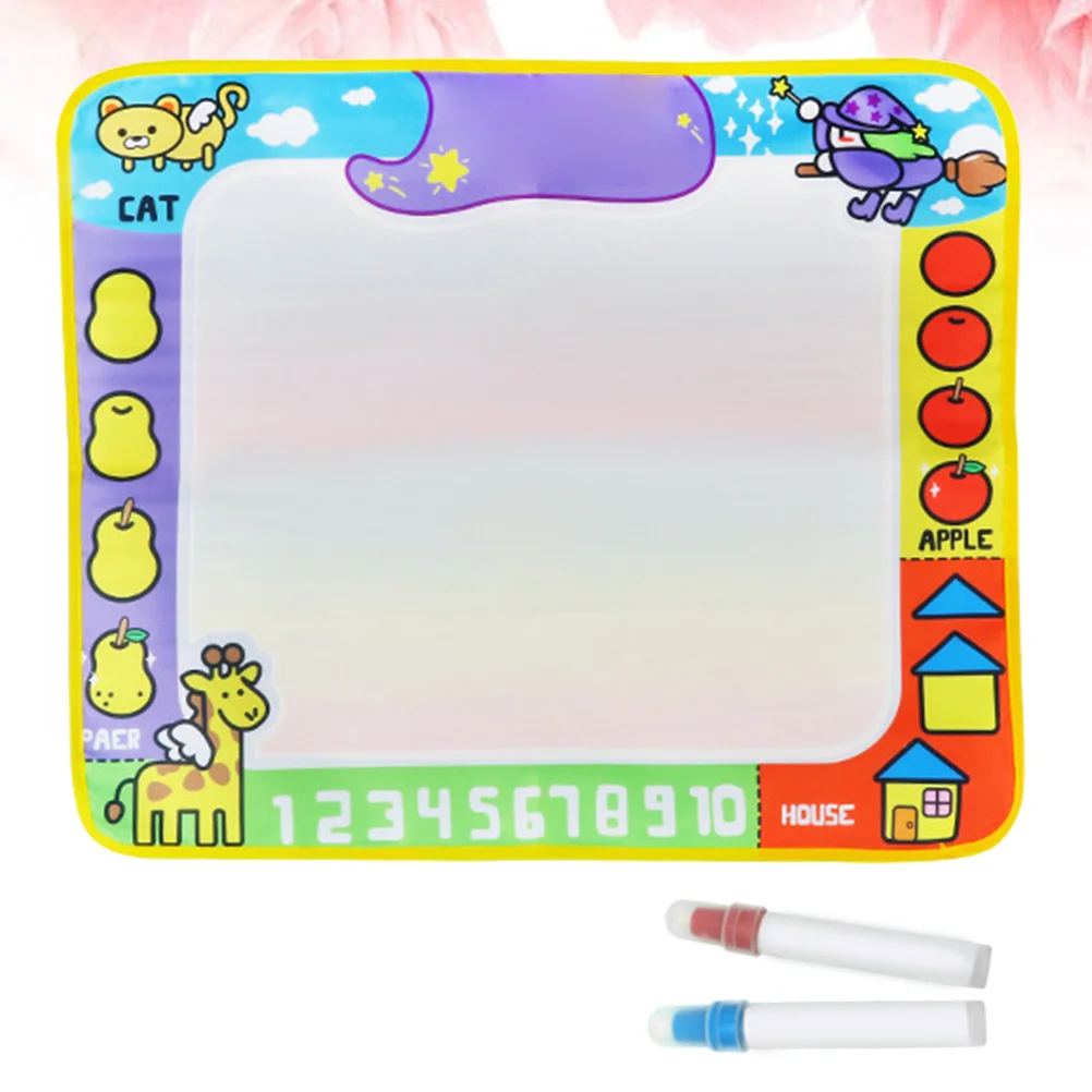 ベビーウォータードゥードルマット アクアウォータードローイングパッド 2ペン 折りたたみ式ポータブルドローイングマット 教育ギフト 子供 幼児向け