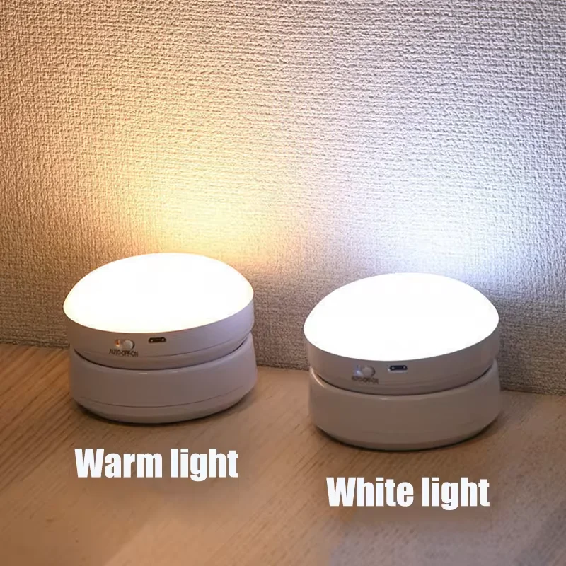 Led Night Light USB Charging Motion Sensor Round Energy-saving Led Lamps Bedroom Sound/Light Control For Corridor Home Bathroom