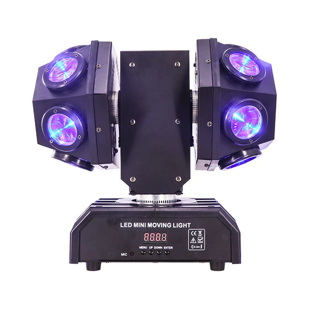 12X10W Double Arms Spider Beam Led DJ Moving Head Disco  Lights With Red Green Laser For Halloween Parties