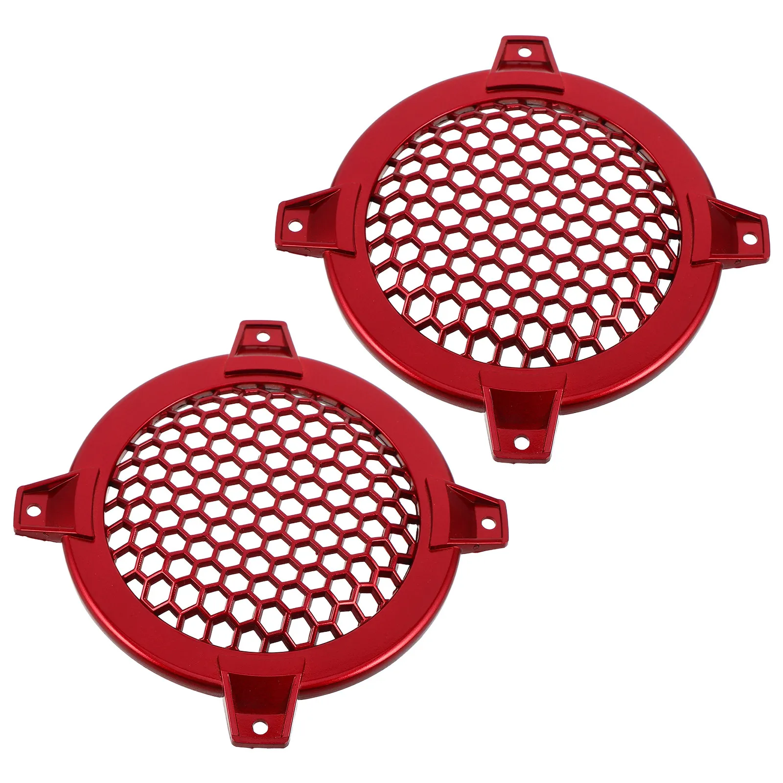 2Pcs 4 Inch Round Speaker Grille Cover Plastic Mesh Car Audio Speaker Protective Cover Universal Fit Decorative Guard