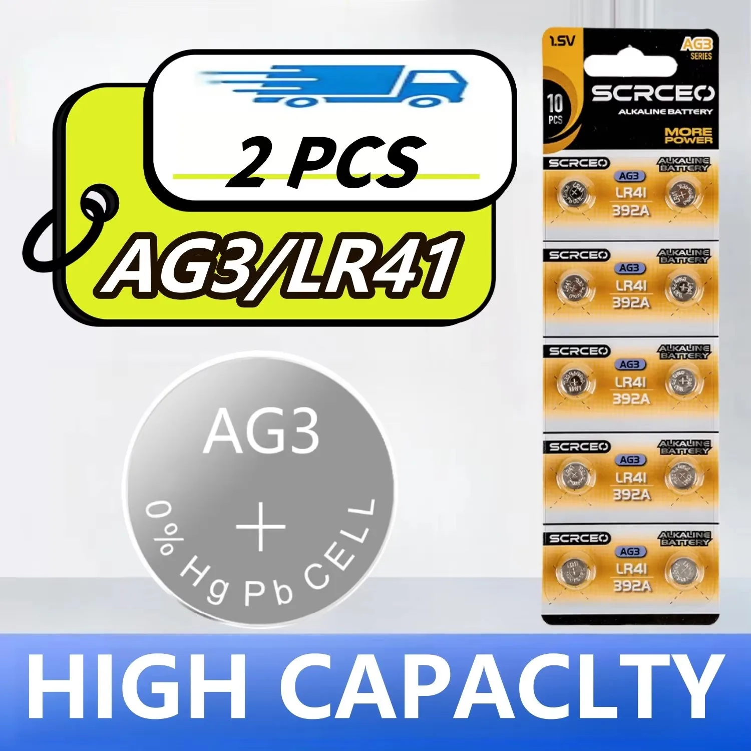 2-10PCS High Capacity LR41 Batteries AG3 L736 392 384 192 Premium Alkaline Battery 1.5V Button Coin Cell Batteries For Watch