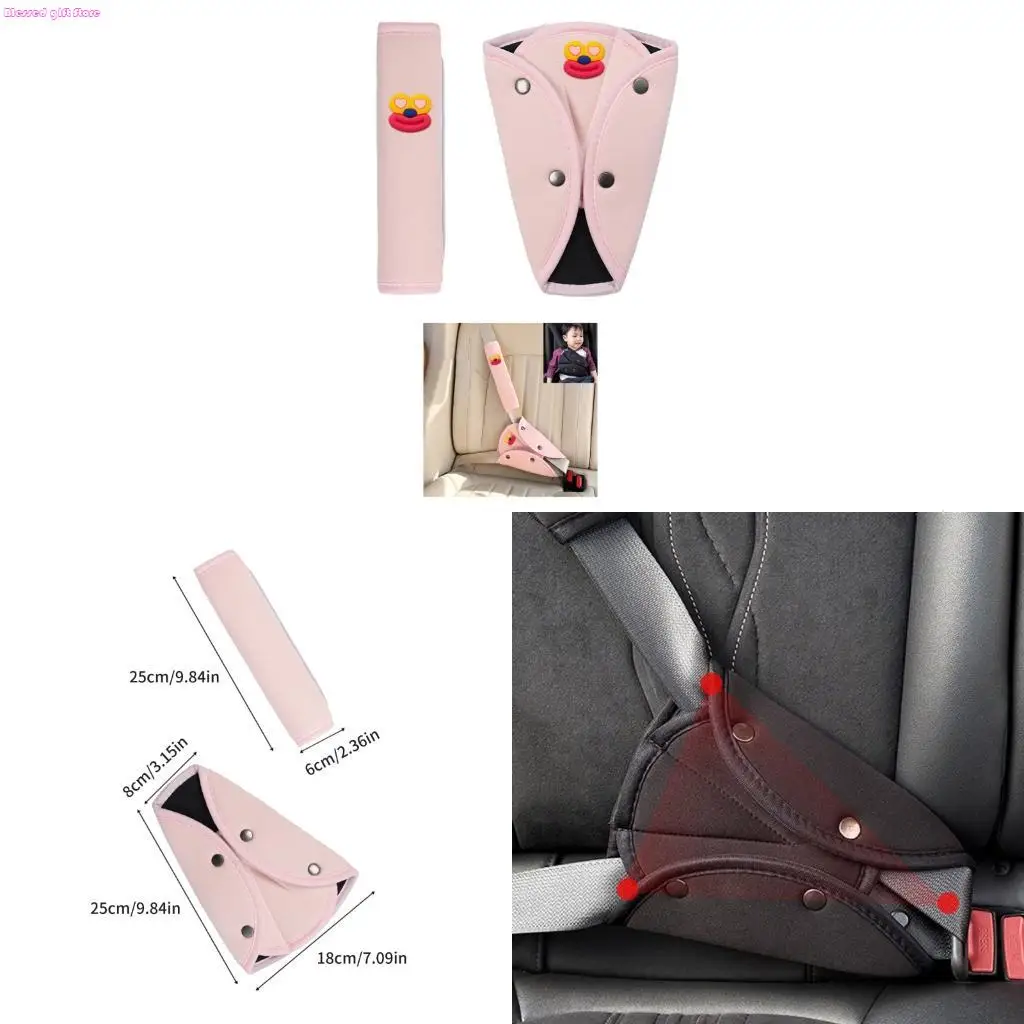 D0JC Machine Washable Toddler Safety Belt Cover Pad Soft Padding Travel Essential