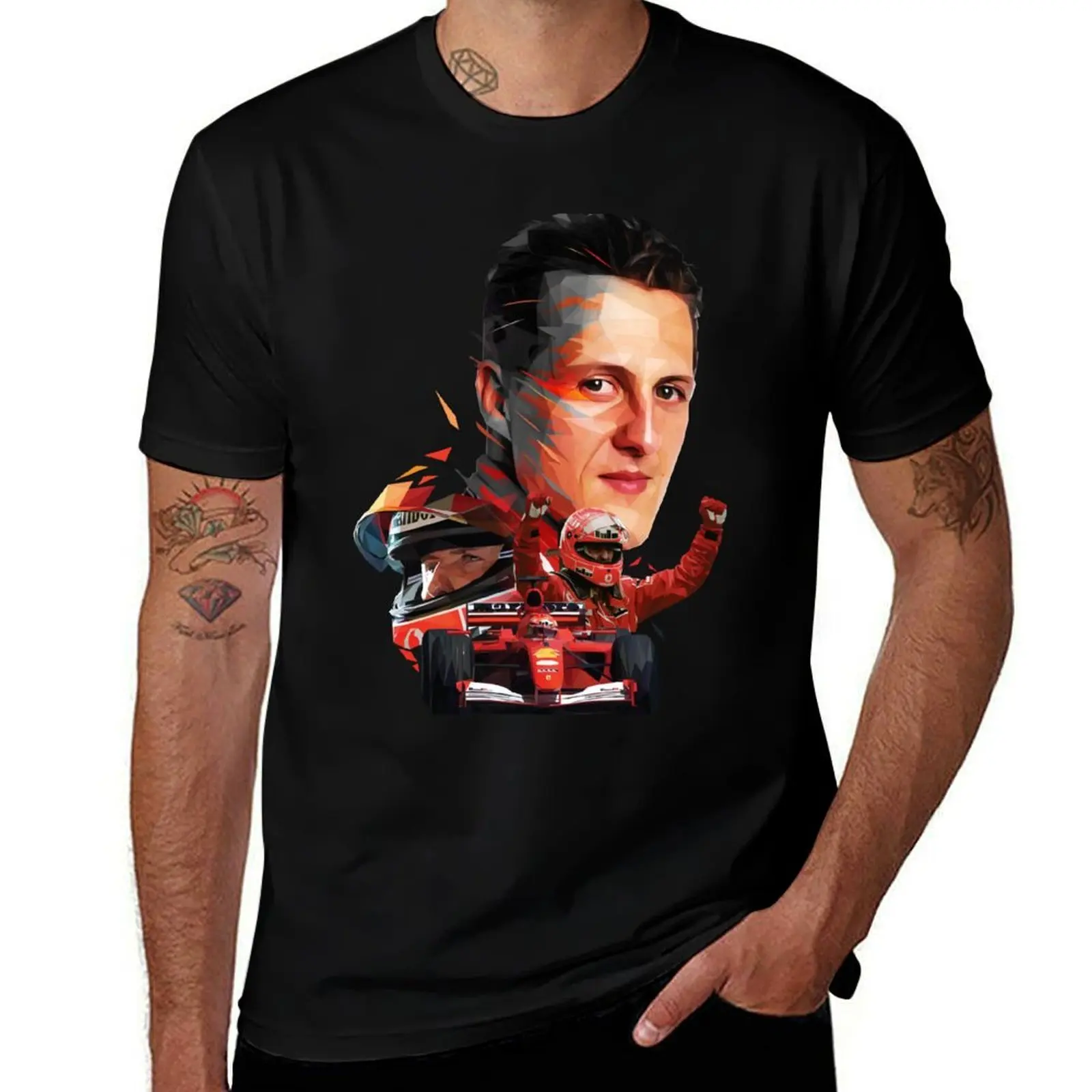 

Michael Schumacher low poly T-Shirt Casual Holiday Short Sleeve Tee