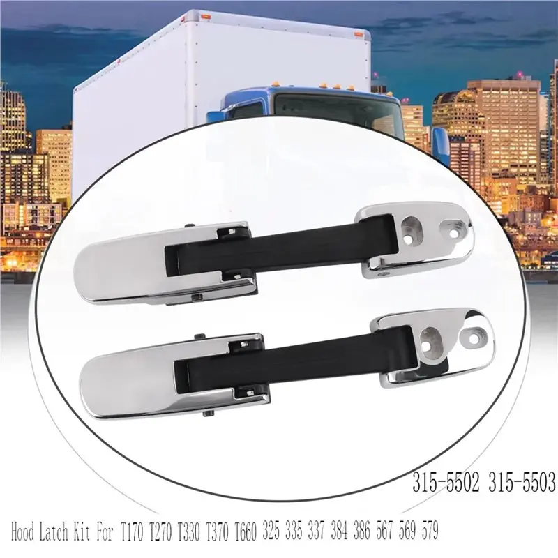 Exclusive 2 Pair Hood Latch Kit For Kenworth T170 T270 T330 T370 T660 Peterbilt 325 335 337 384 386 567 569 579 315-5502 315-550