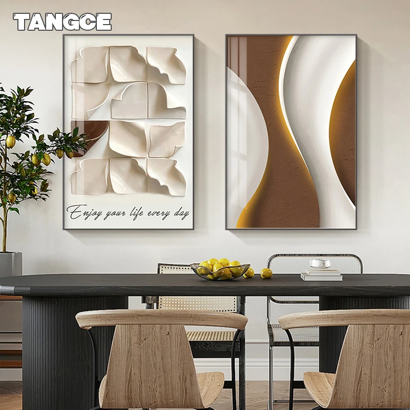 

Modern Geometric Wall Art Canvas Painting Abstract Luxury Posters Prints for Living Room Bedroom Minimalist White Decor Pictures