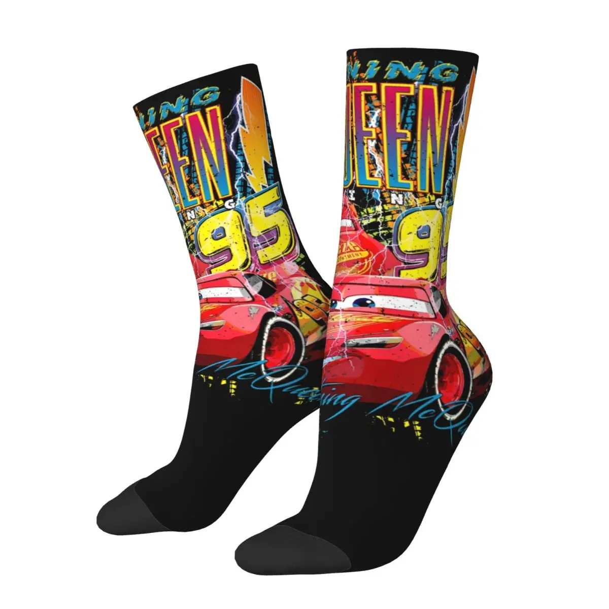 

Happy Funny Male Men Socks Novelty Cars Lightning McQueen Racing Sock Polyester Sport Women Socks Spring Summer Autumn Winter