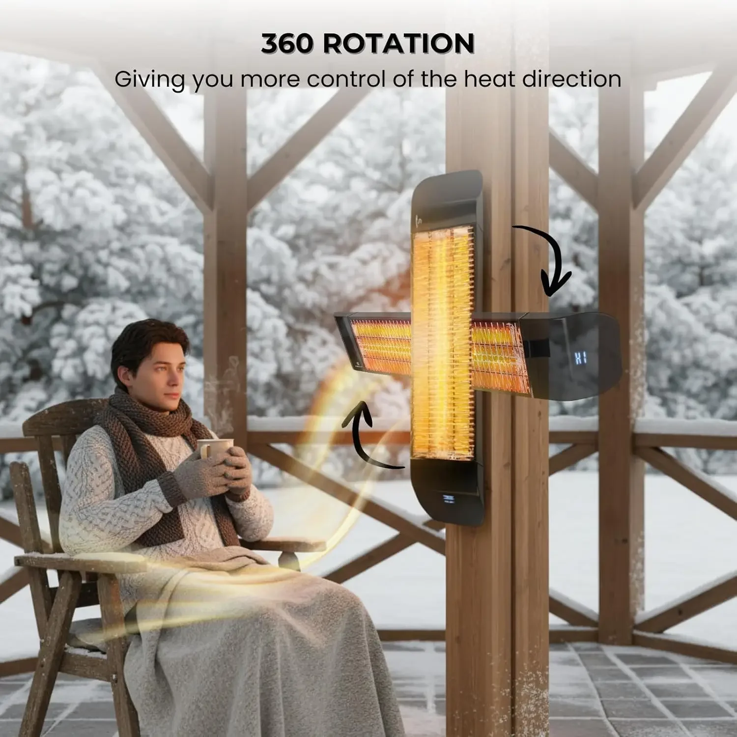 

Competitive Item-ZeboZap KDHT1500 1500W Infrared Electric Patio Heater For Gazebos, Pergolas, Decks, Garages, Backyards & Restau
