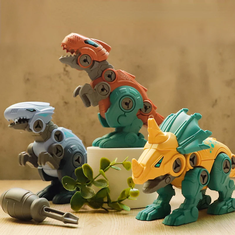 DIY Disassembly Assembly Dinosaur Toy Set for Children Kids Gift Screw Nut Combination Assembling Dinosaur Model Educational Toy