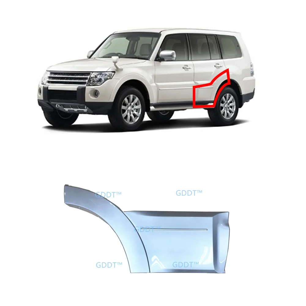 

5 Doors LHD Rear Wheel Eyebrow for Montero V95 V93 V98 Grey Painting Free Clips Rear Door Cover for Pajero V97 Decoration Cover