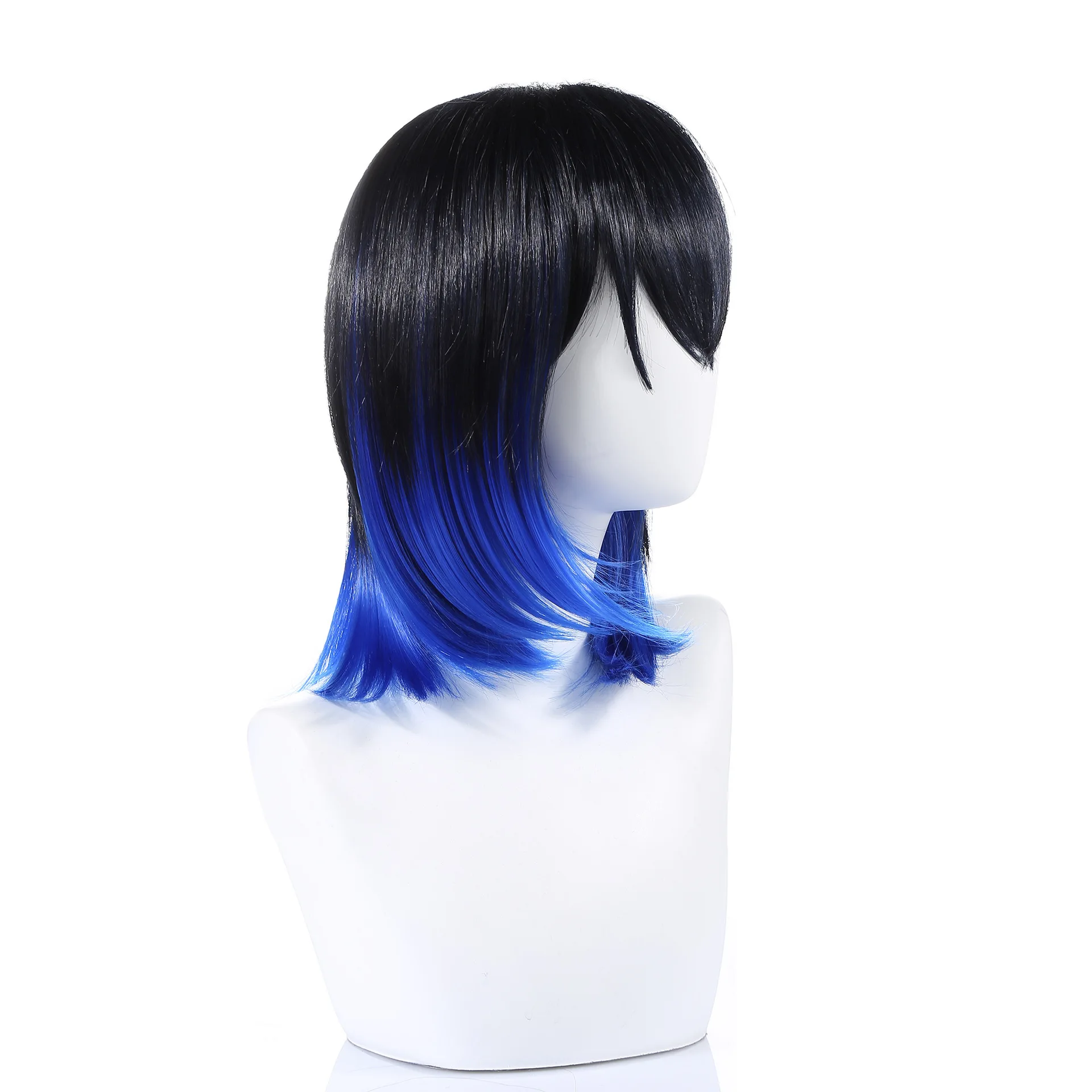 Cosplay Wig Ienzo Kamado Short Hair Pig Face Handsome Boy Black And Blue Gradient Wig