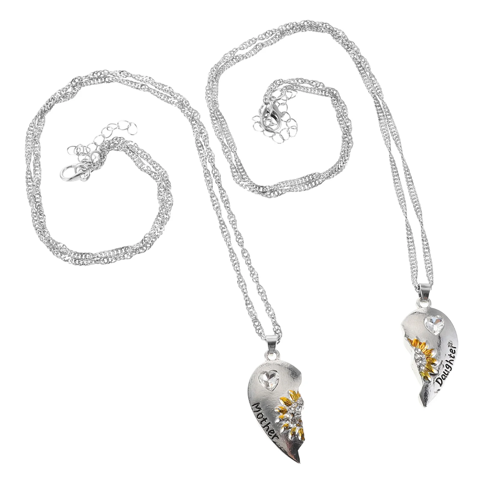 

Mother's Day Sunflower Pendant Alloy Adjustable Necklace for Women Elegant Durable Versatile Wear Heart Shaped Locket