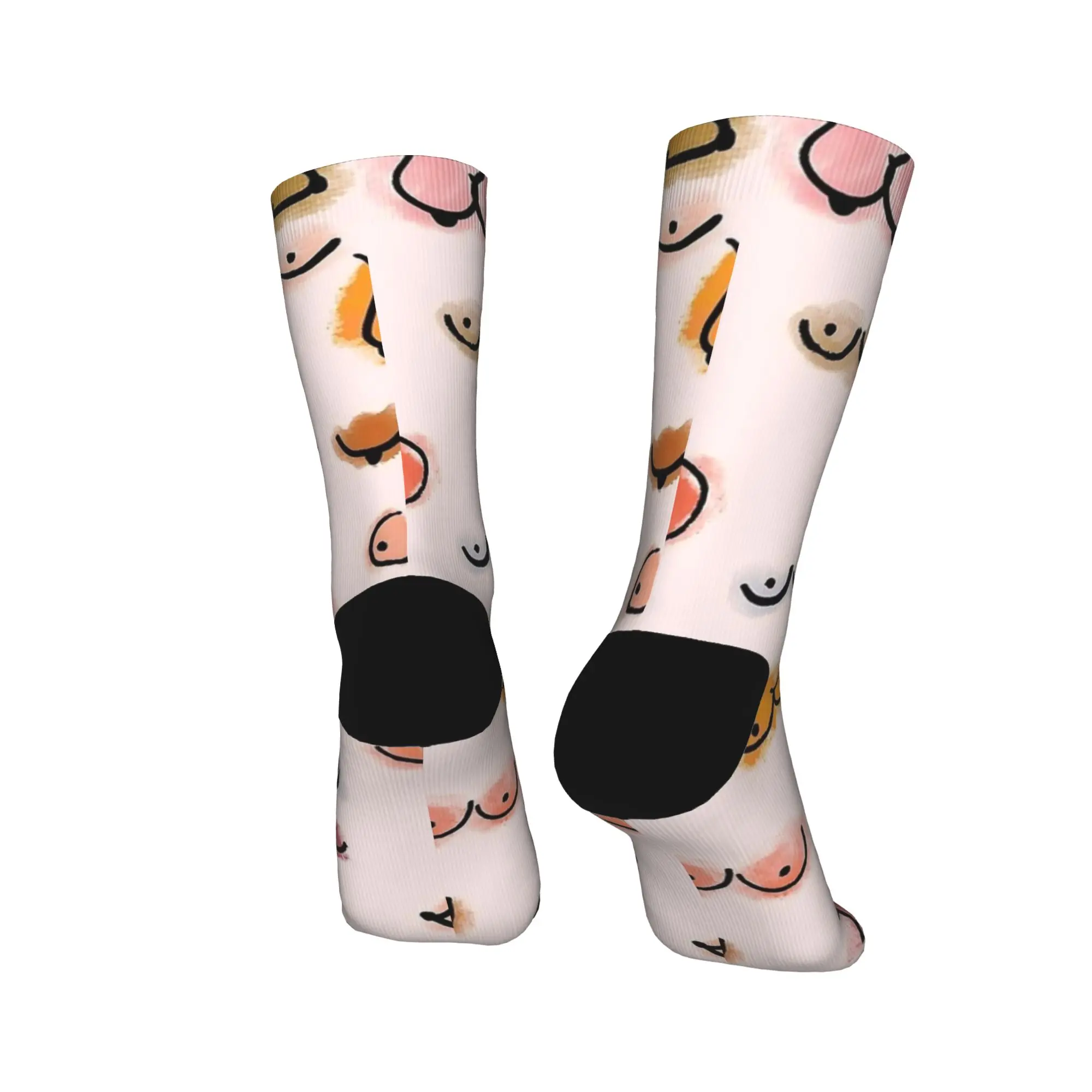 Adults Men Socks Boobies Watercolor Print  Stockings Spring Fashion Warm Soft Socks Design Cycling Non Slip Socks