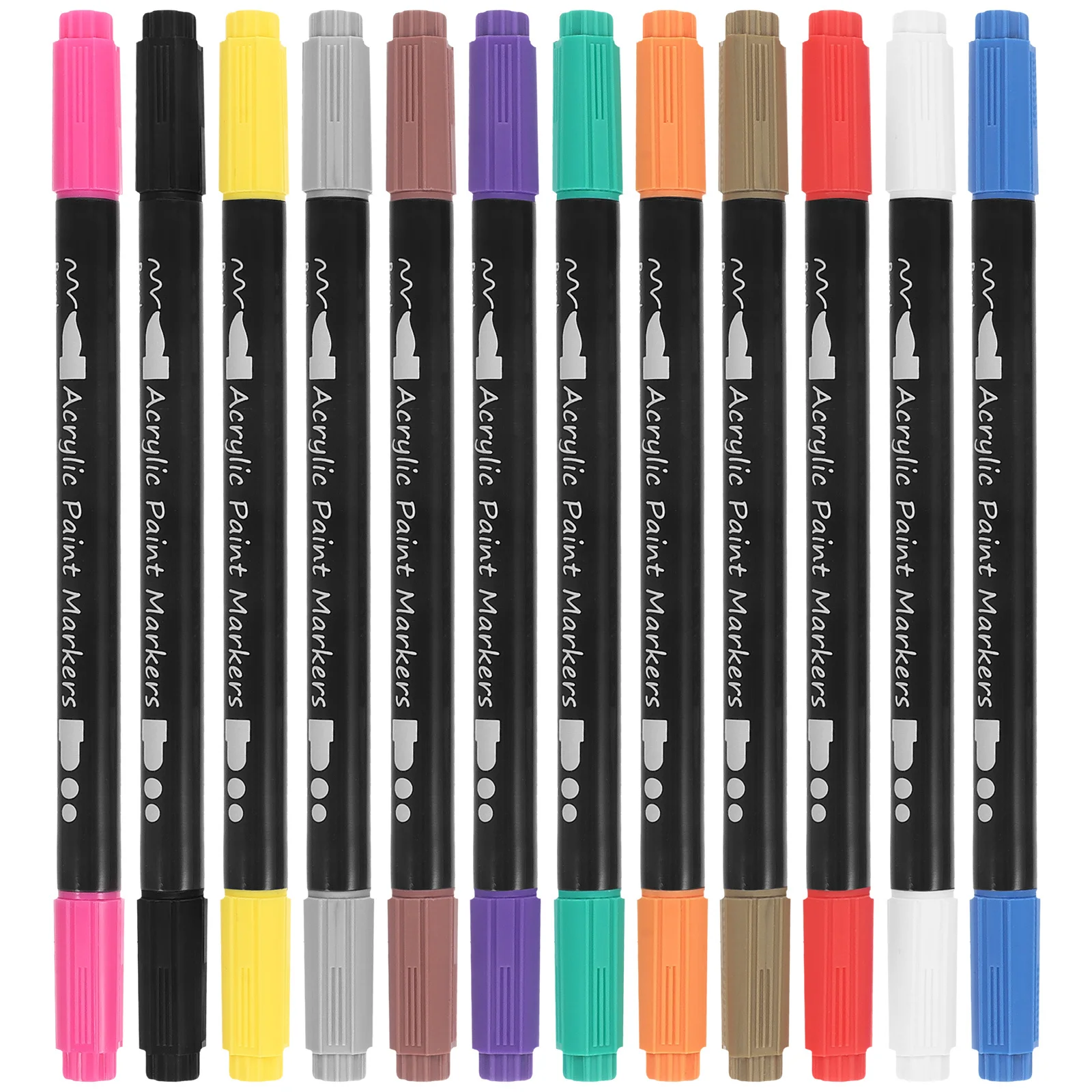 1Set Dual Tip Paint Markers Smooth Flow for Writing Sketching Art Crafts Drawing Pens Set for Journaling Markers Kit