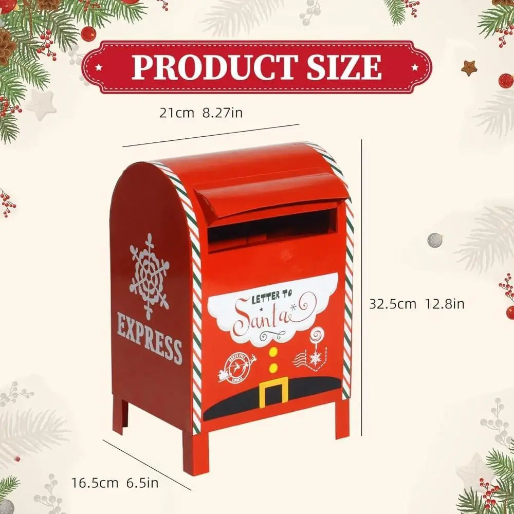 Christmas Postbox Holiday Envelopes Mailbox Home Shop Decorations Cute Xmas Gift Wish List Holder for Indoor Outdoor