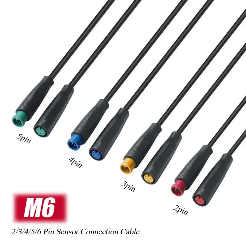 M6 2/3/4/5/6Pin Core 6mm Male Female Julet Electric ebike Butt Plug Connector Cable Signal Sensor Waterproof Scooter Wire NTC