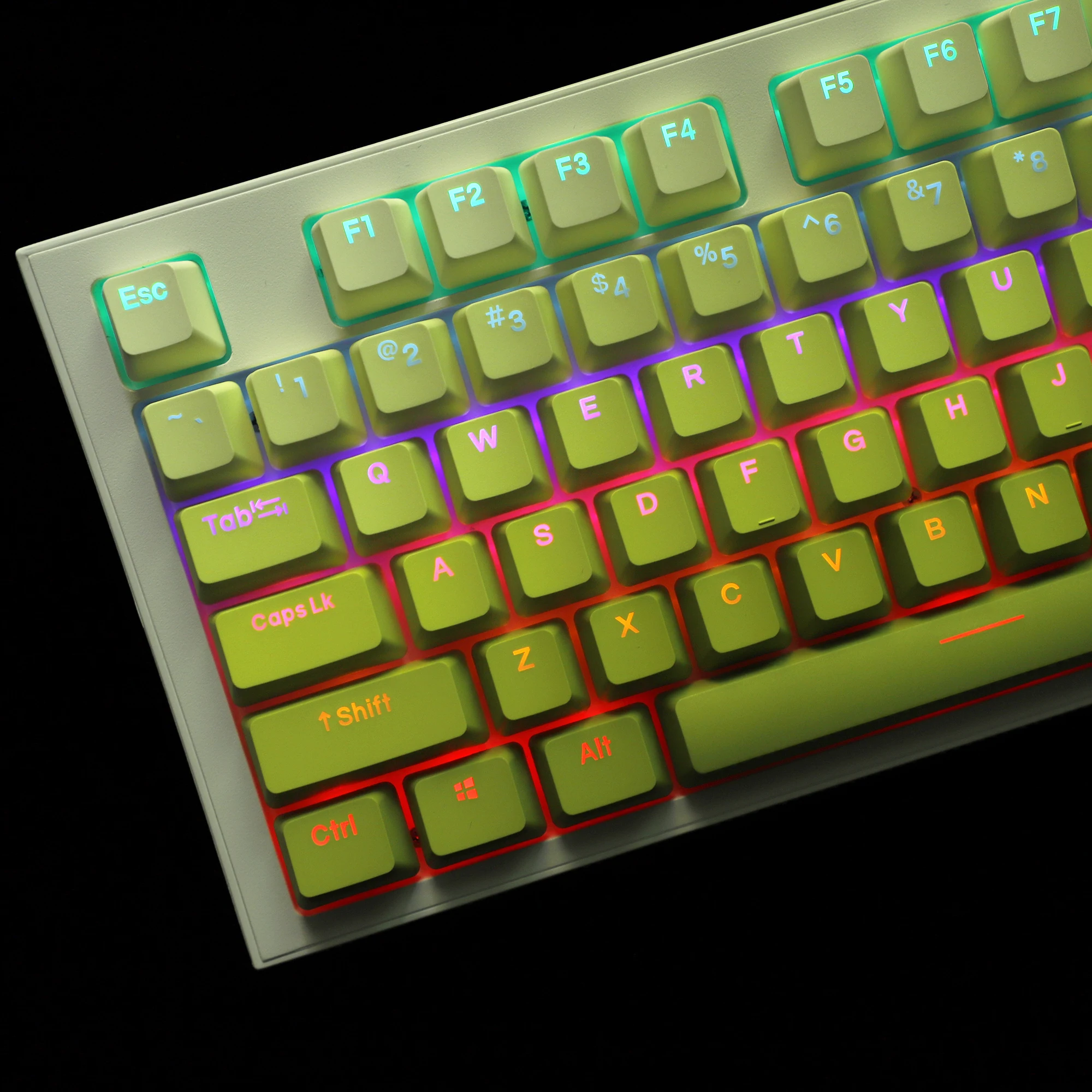 

122 YMDK Lemon Double Shot Backlit Keycaps PBT OEM Profile Keycap For MX Mechanical Keyboard 104 96 87 84 68