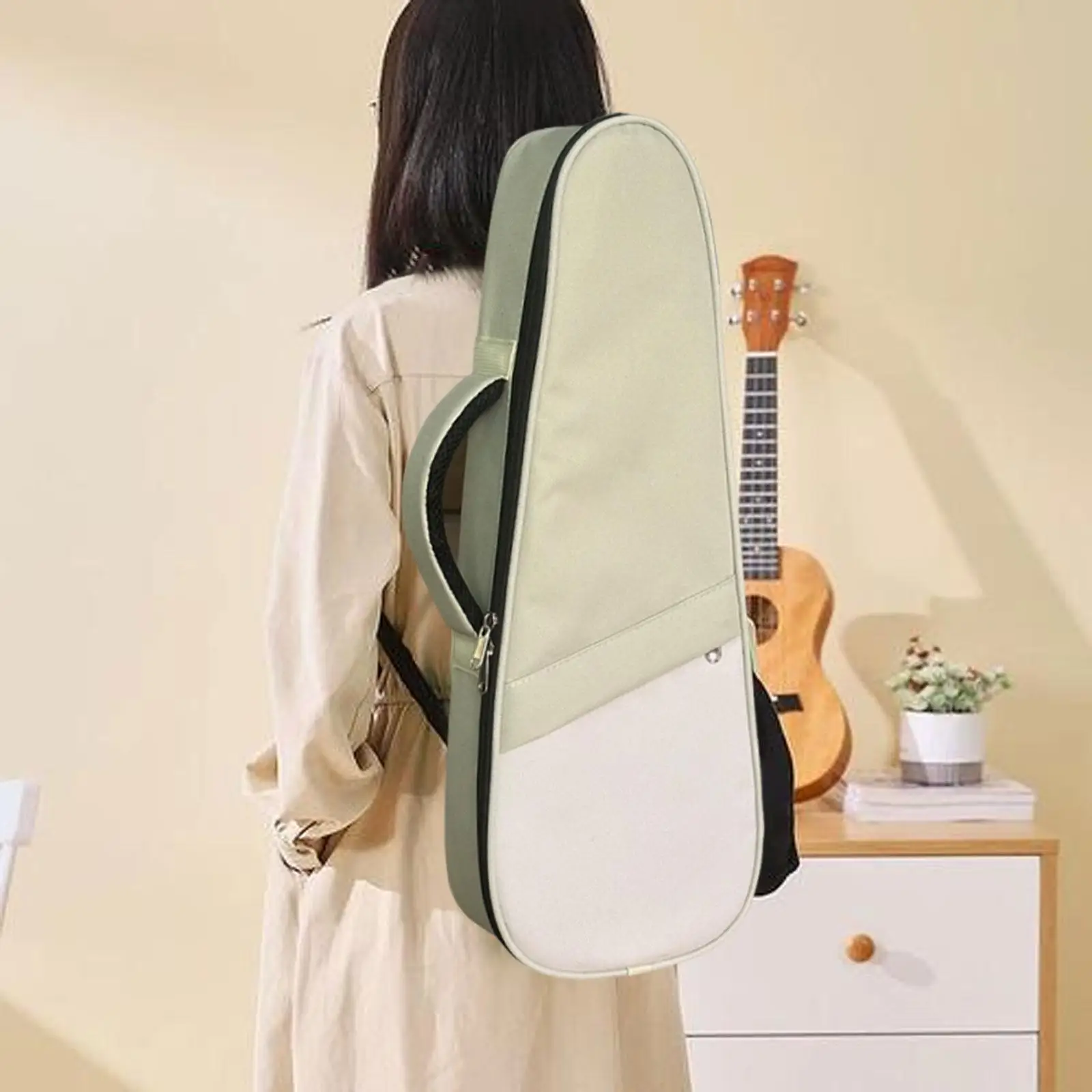 Waterproof Ukulele Padded Backpack Oxford Cloth Storage Case Scratchproof Bag for 23 Inch Concert Instrument Carrying