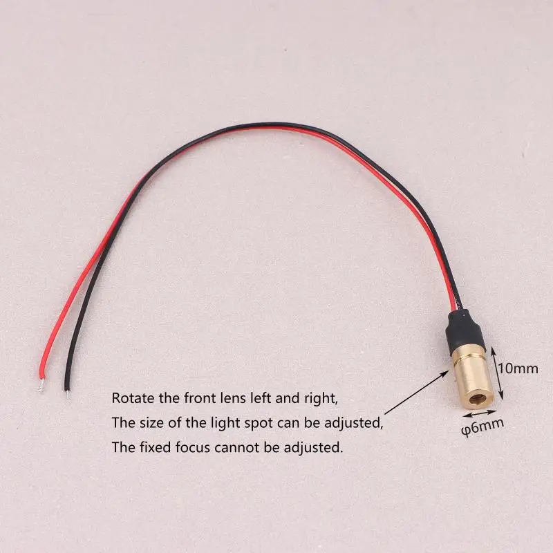 1/3Pcs Low Power 1MW/5MW Red Laser Module 650nm Diameter 4mm Adjustable Focal Length Red Laser Head Point Locator